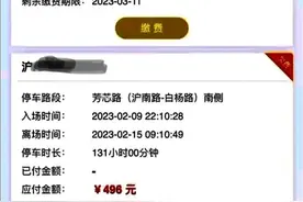 上海市民路边停车欠费6000元，毫不知情还没有提醒！有人停车14秒被收15元图片