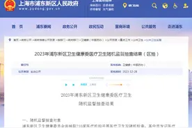 2023年上海市浦东新区卫生健康委医疗卫生随机监督抽查结果（区抽）图片