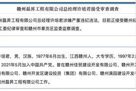 涉嫌严重违纪违法！江西赣州磊昇工程有限公司总经理许培君接受审查调查图片