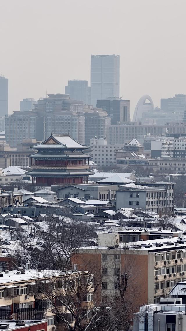 古今同框！登高远眺雪后京城美景