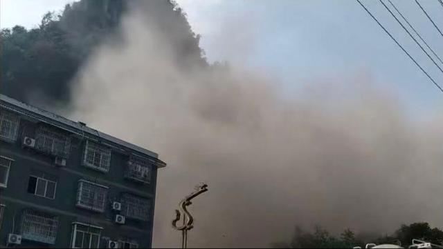 司机突遇山体垮塌跳车逃离
