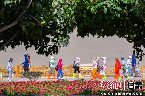 敦煌鸣沙山下花海斑斓