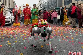 （新春走基层）浙江杭州：机器狗走上街头闹元宵图片