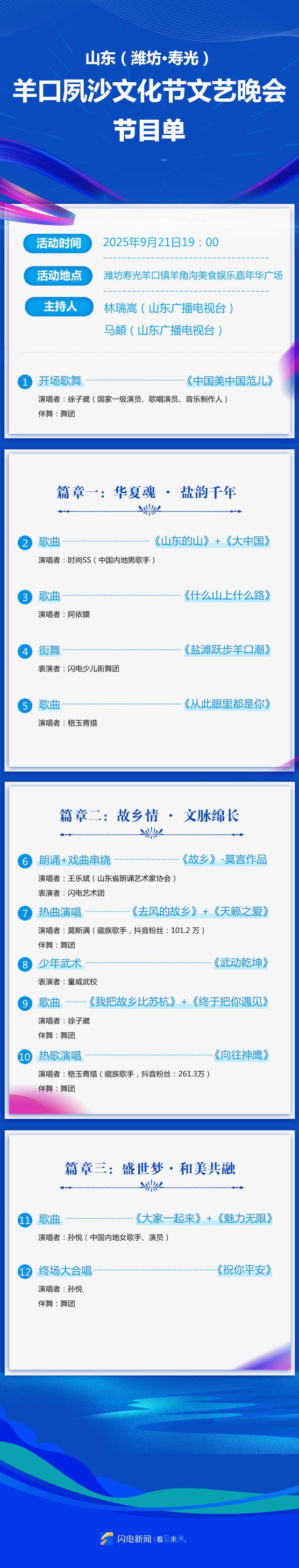 山东（潍坊·寿光）羊口夙沙文化节文艺晚会门票免费开抢 每天限量800张