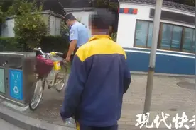 一个人一辆车，山东老人骑行数百公里到南京寻亲图片