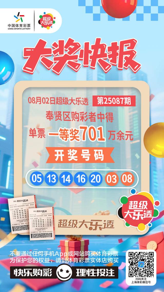 寻人启事！体彩超级大乐透第25087期701万大奖得主你在哪里？