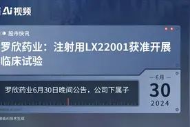 罗欣药业：注射用LX22001获准开展临床试验视频封面