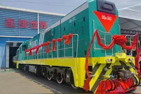 中国中车出口哈萨克斯坦CKD6H型新能源机车下线启航图片