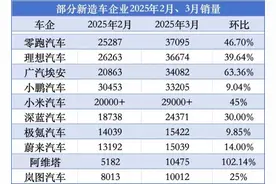洗牌继续！零跑登顶、理想第二、小米汽车逼近3万辆，3月新势力成绩单揭晓图片