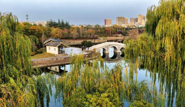 孟津区：城区公园秋色斑斓