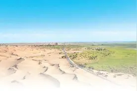 塔克拉玛干沙漠系上了“绿围脖”图片