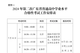 4月12日起报名，广东2024年第二次普高学考安排出炉图片