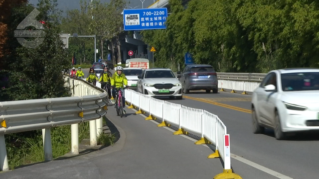 骑友点赞 高海辅路增设机非隔离栏