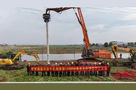 国能岳阳电厂牛氏湖120兆瓦渔光互补项目开工图片