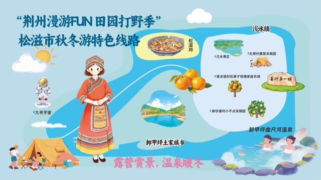 荆州市秋冬游特色线路手绘地图重磅发布！一起去漫游吧