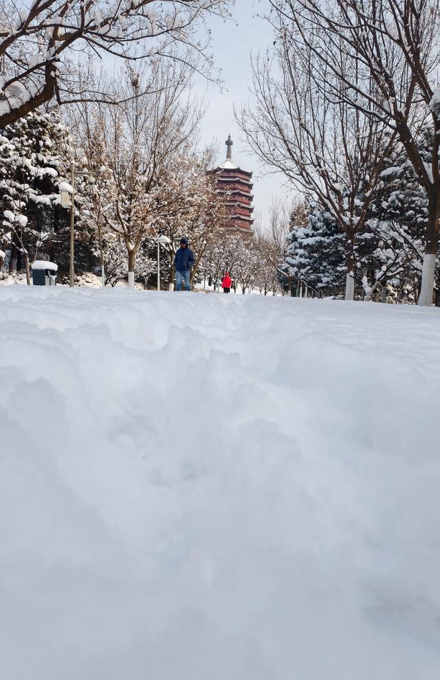 永定河与北京城同框，雪后宛如泼墨山水画