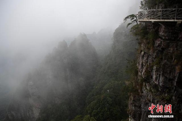 广西大瑶山盘王界景区云雾缭绕如水墨画