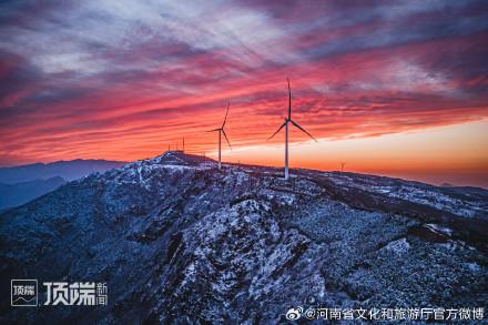 雪景晚霞同框的郑州有多浪漫