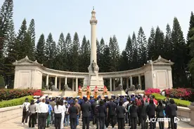 缅怀抗战英烈！广州市十九路军陵园举行清明祭扫活动图片