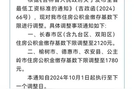 长春市住房公积金缴存基数下限调整图片