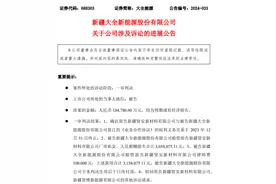 大全能源被供应商索赔超18亿元，一审判赔315.8万元图片