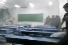 南昌再遇雷暴天气，风雨突然破窗灌入教室……图片