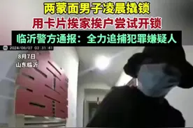 两蒙面男子凌晨撬锁，用卡片挨家挨户尝试开锁，临沂警方通报：全力追捕犯罪嫌疑人图片