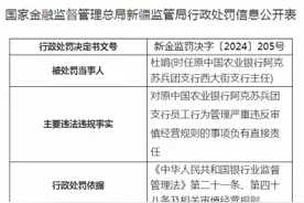 中国农业银行一支行主任及营业部大堂经理被禁止从事银行业工作终身图片