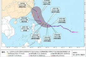第21号台风“康妮”路径西调 最强可达强台风或超强台风图片