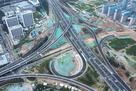 跨海大桥高架路二期—青银高速立交剩余匝道及地面道路工程项目通车在即图片