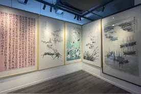 盐城画家挥毫，在徐汇展示黄海湿地的绝美瞬间！图片