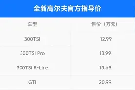 12.99万起！新款大众高尔夫上市，升级1.5T发动机，12.9英寸中控屏也上车了…图片