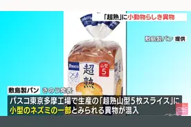 日媒曝日本切片面包中混入异物 疑似老鼠图片