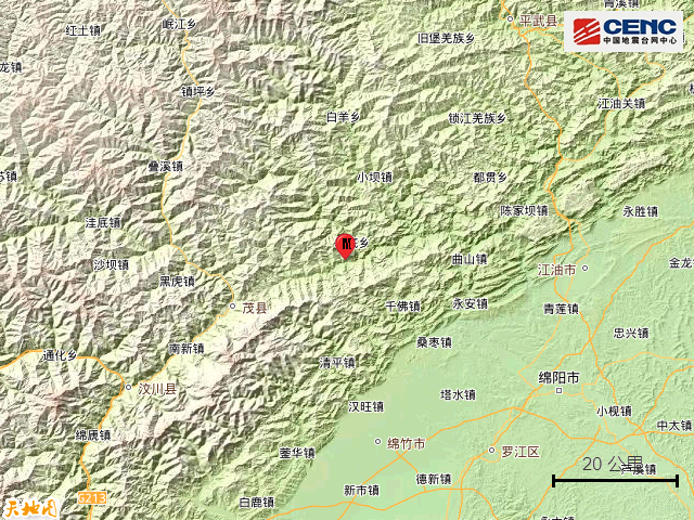 四川阿坝州茂县发生3.1级地震