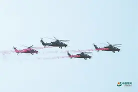 陆军“风雷”飞行表演队特技飞行表演：铁翼飞旋“风雷”动图片