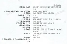 碧桂园生活服务集团莆田分公司被罚22000元：违反物业管理条例图片
