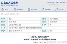 跨区域执法困难？山东鼓励跨行政区域联合发布统一监管政策图片