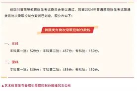 四川省2024年高考普通类各批次录取控制分数线出炉图片