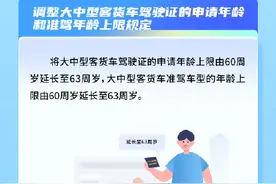 大中型客货车驾照申请年龄延至63岁图片