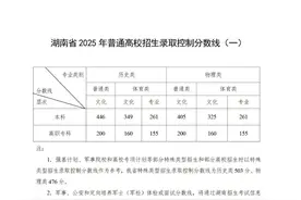 物理类405分，历史类446分，2025湖南高招分数线公布！图片