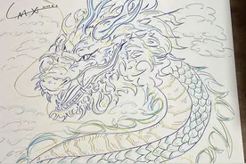 又强又暖！深圳六年级女孩手绘一条两米巨龙，为高考哥哥加油图片
