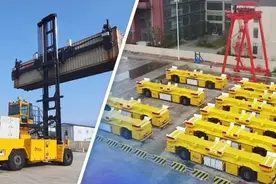 全球首台！沈阳新松发布空集装箱堆码机器人！图片