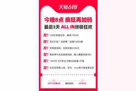 今晚8点起，天猫618再加码图片