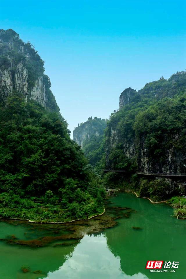 【每日一图@湖南】在古苗河百瀑大峡谷，山水滤尽了冬日的锋芒