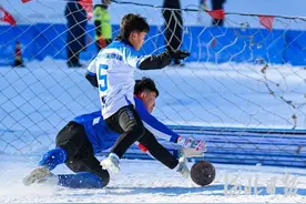 【关注河北五冰会 乐享港城冰雪季】雪地足球点燃冬日激情图片