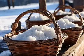 传说盐城等地原本没有盐，后来一位姓严的婆婆发现了盐……图片