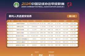 中甲第6轮裁判：任通执法辽宁德比，张杨帆执法铜梁龙vs广州图片