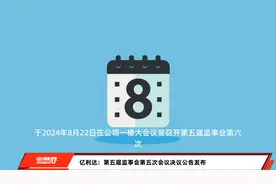 亿利达：第五届监事会第五次会议决议公告发布视频封面
