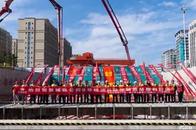 全线唯一跨高速路车站，青岛地铁9号线华城路站提前一个月封顶图片