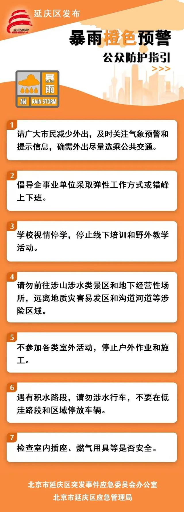 延庆发布暴雨橙色预警，北京世园国际旅游度假区今日13时闭园